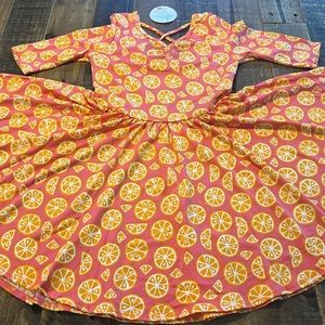 Dot Dot Smile size 5/6 or 7 girls orange slices Ballerina twirl dress new